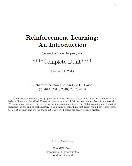 Reinforcement Learning An Introduction (2nd Edition) PDF 下載  圖1